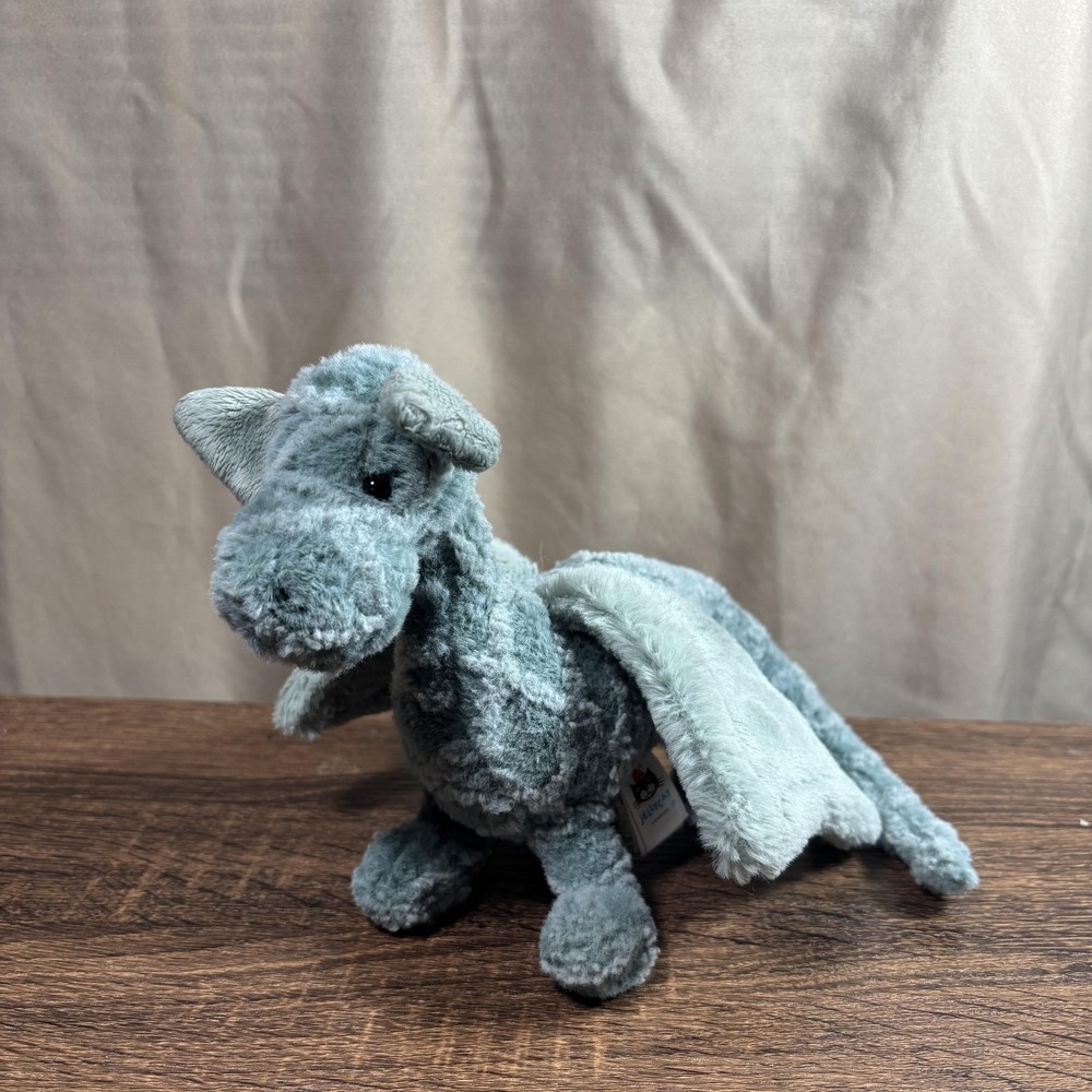 Jellycat London Blue Dragon Plush Stuffed Animal Toy Small Soft Cute 6-14 In